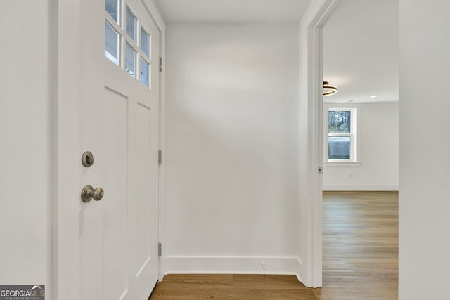 foyer featuring hardwood / wood-style flooring