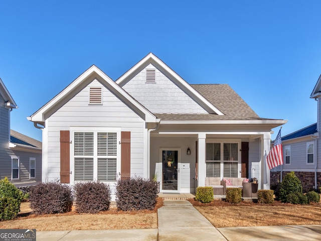 view of front of property with covered porch