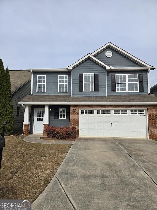 front facade featuring a garage