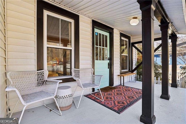 view of patio with a porch