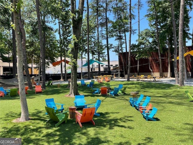 view of playground featuring a yard