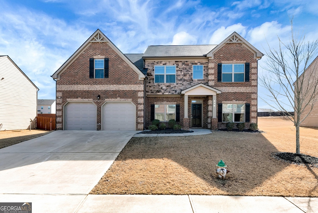 craftsman-style house with a garage