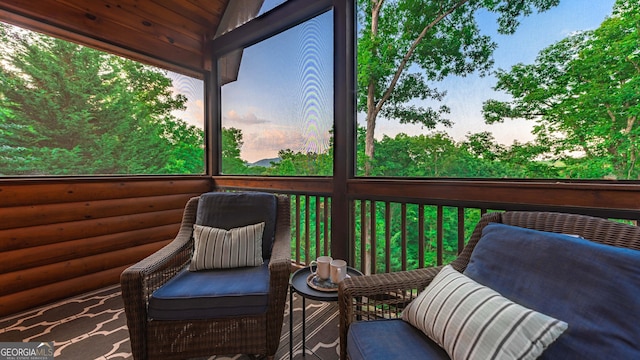 view of deck at dusk