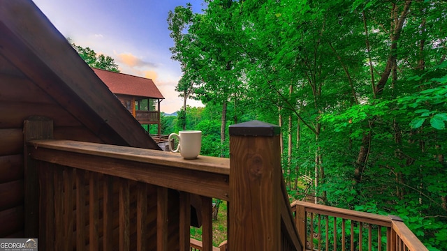 view of deck at dusk