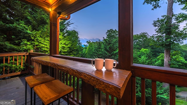 view of deck at dusk