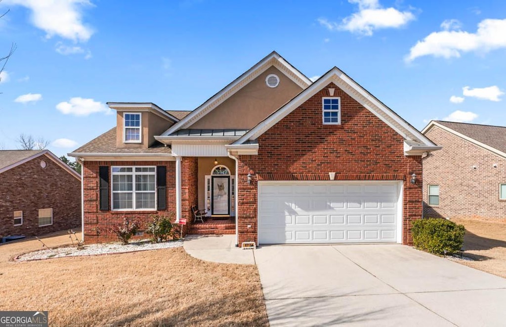 view of property with a garage