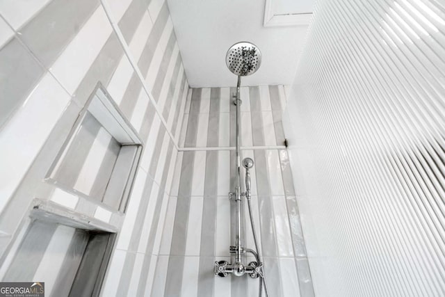 details with tiled shower