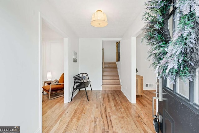 entrance foyer featuring light hardwood / wood-style flooring