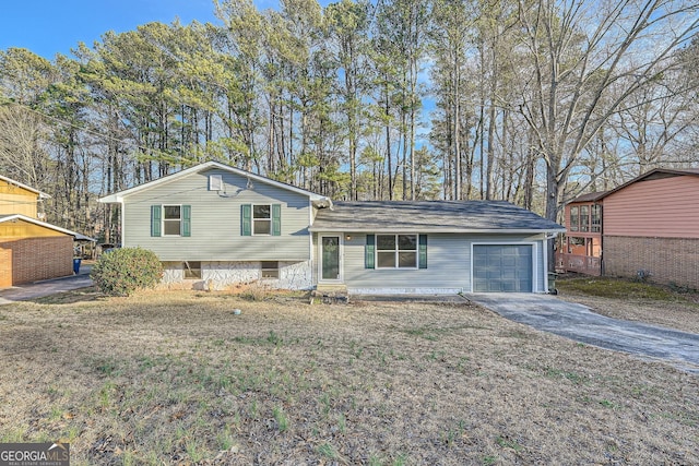 tri-level home featuring a garage