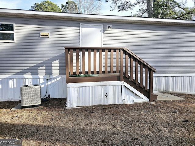 deck featuring central AC