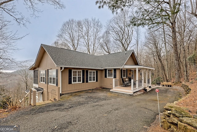 view of front of property with a porch