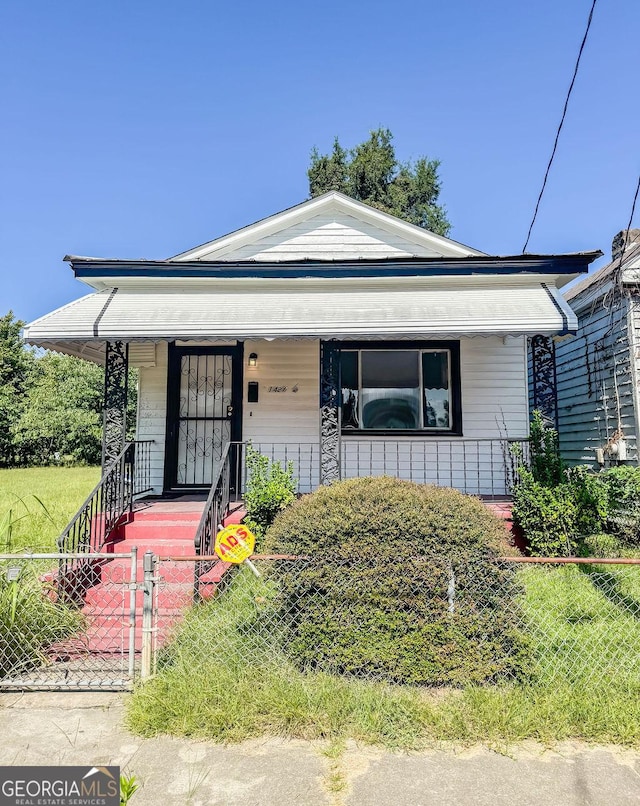 bungalow featuring a porch