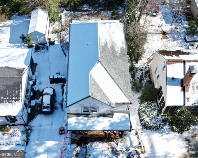 view of snowy aerial view