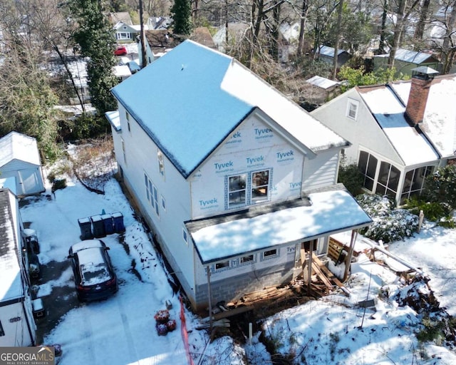 view of snowy aerial view