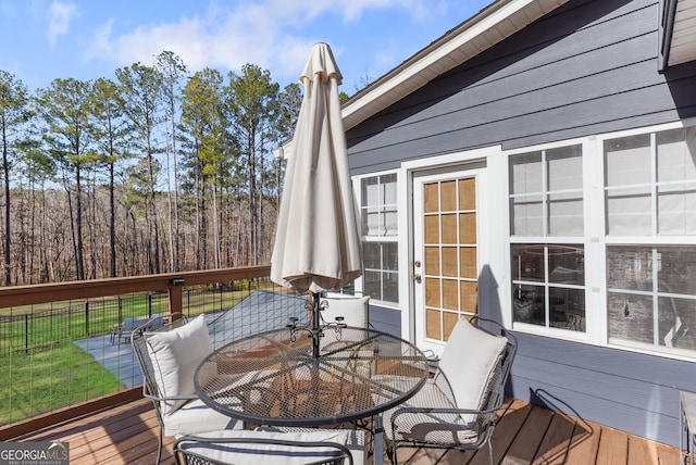 view of wooden deck