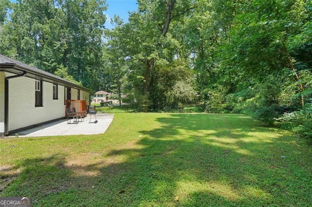 view of yard featuring a patio area