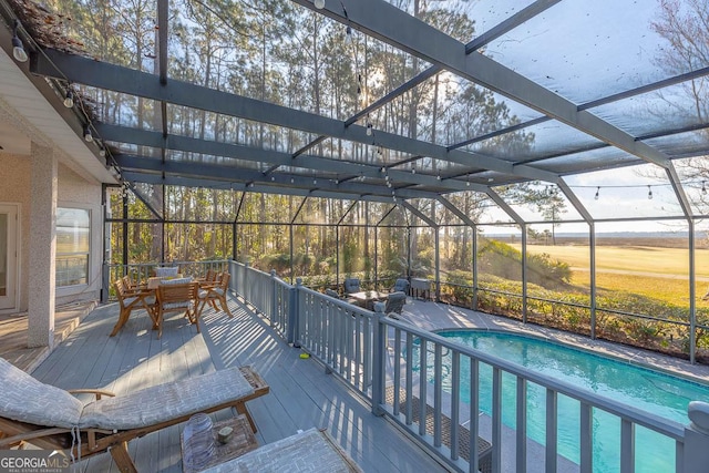 pool with a lanai