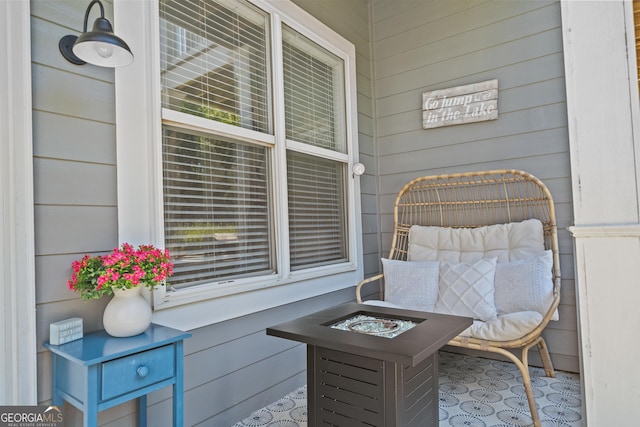 exterior space with an outdoor fire pit