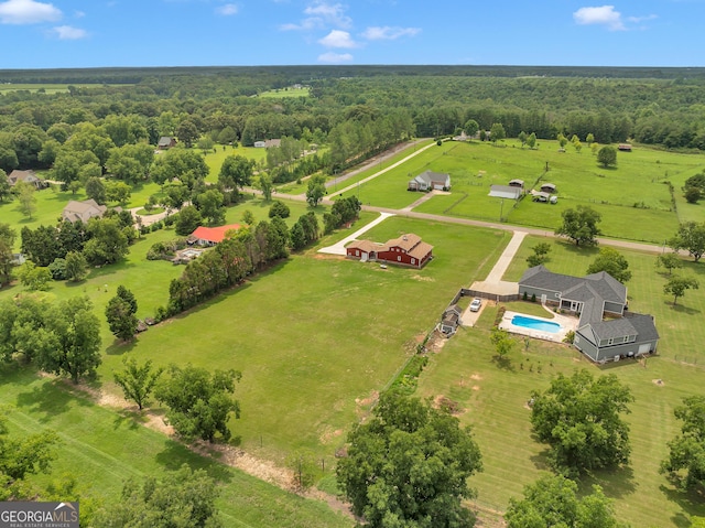 drone / aerial view featuring a rural view