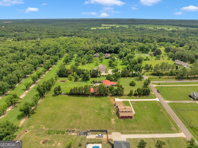 aerial view with a rural view