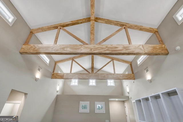 room details with beam ceiling