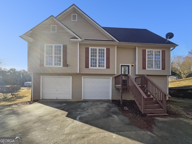 split foyer home with a garage