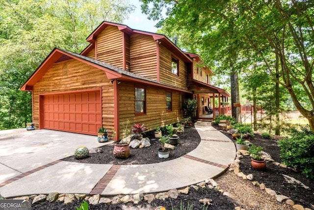 view of front of house with a garage