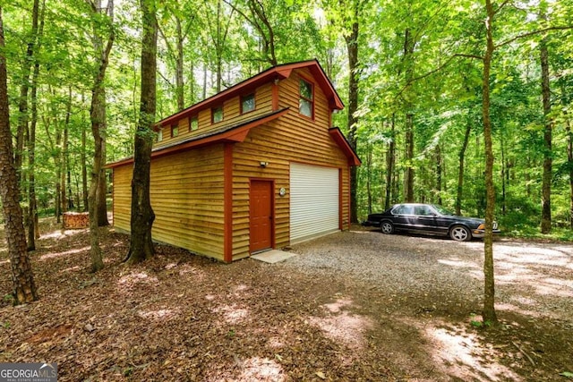 view of garage