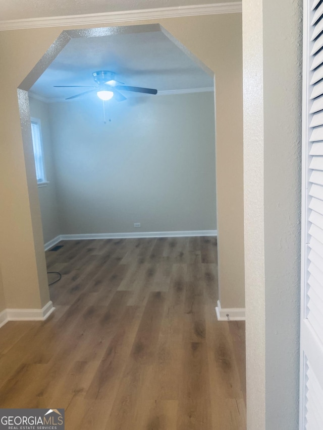 bonus room featuring hardwood / wood-style flooring and ceiling fan