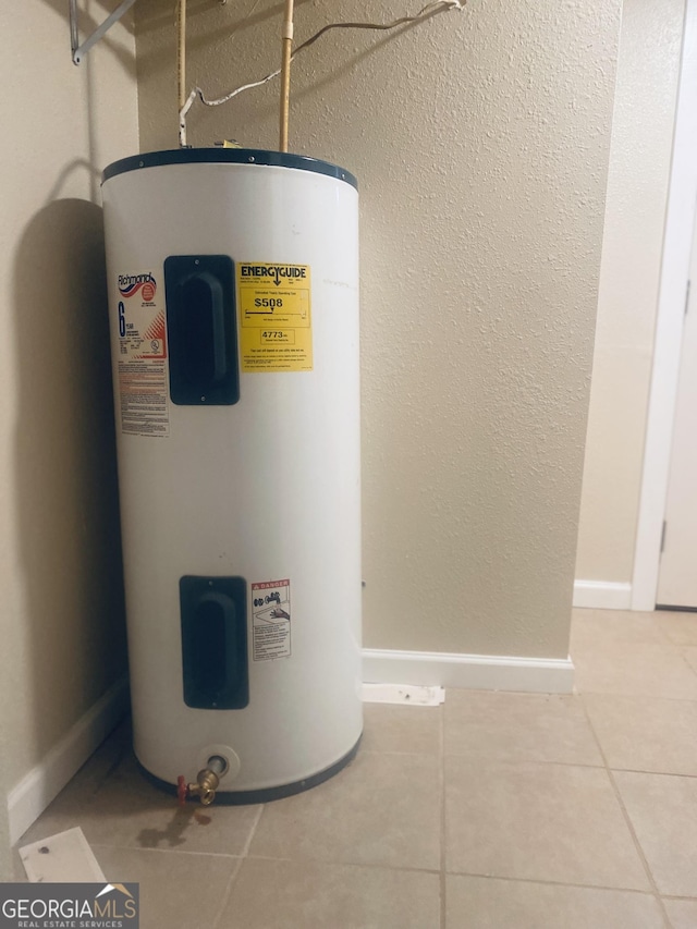 utility room with water heater