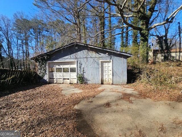 view of garage