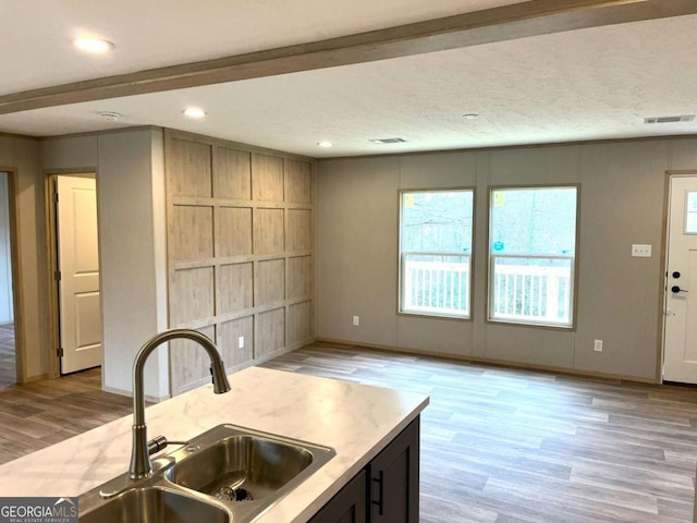 kitchen featuring sink and light hardwood / wood-style floors