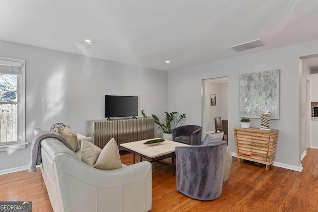 living room featuring hardwood / wood-style flooring