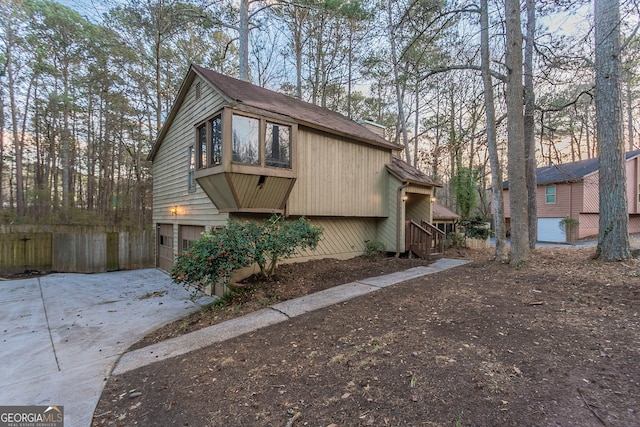 view of front of house with a garage