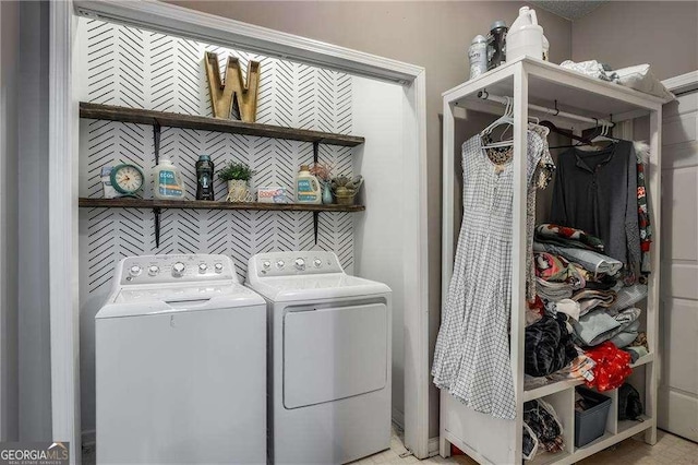 laundry area featuring independent washer and dryer