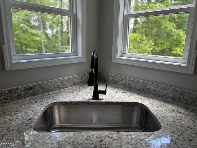 29 Iron Bound Trl, Dallas, GA 30132 - kitchen view of a sink and light stone countertops