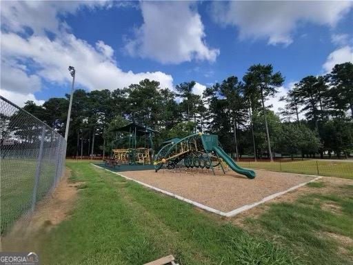 view of play area with a lawn