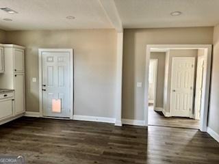 entryway featuring dark wood-type flooring