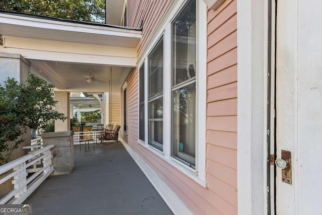 view of patio featuring a porch