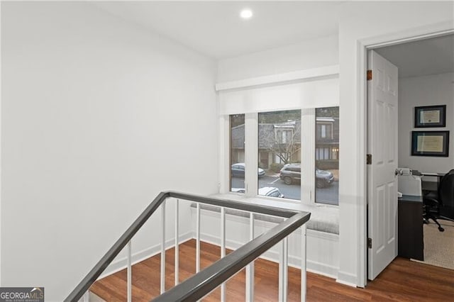 interior space with hardwood / wood-style flooring