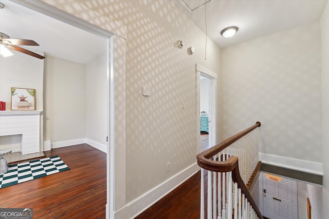 hall featuring dark hardwood / wood-style flooring