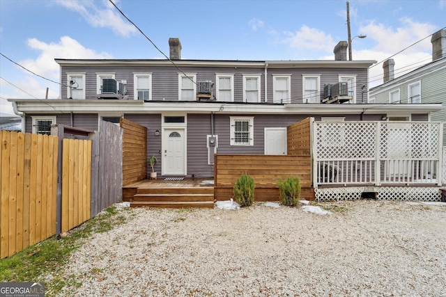 view of front of home with a deck