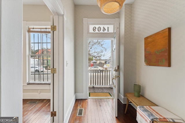 entryway featuring hardwood / wood-style floors