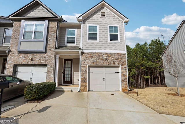 view of property with a garage