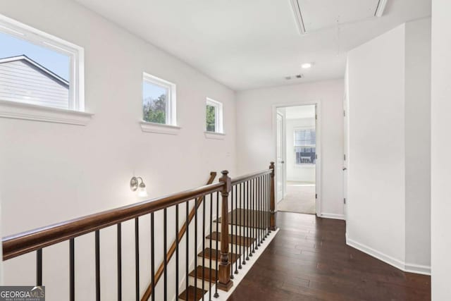 hallway featuring dark hardwood / wood-style floors