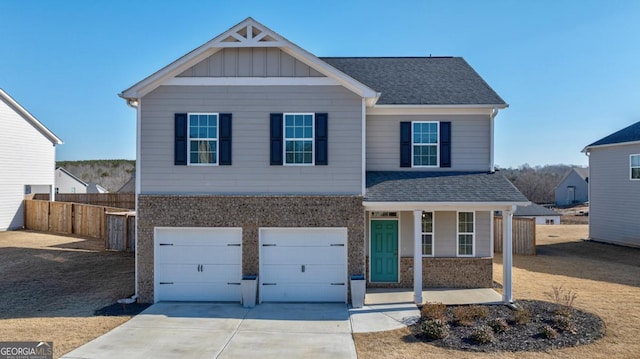 view of front facade with a garage