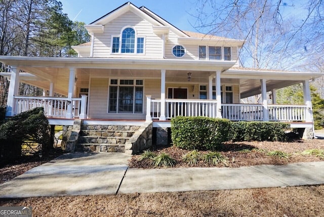 farmhouse-style home featuring a porch