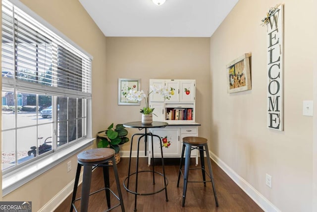 interior space featuring dark wood-type flooring