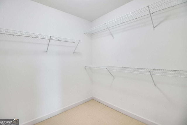 view of walk in closet