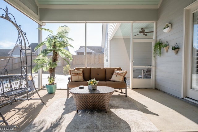 sunroom / solarium featuring a wealth of natural light